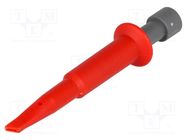 Clip-on probe; hook type; 5A; 70VDC; red; 4mm; 33VAC ELECTRO-PJP