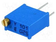 Potentiometer: mounting; multiturn; 100Ω; 500mW; THT; ±10%; linear SR PASSIVES