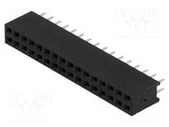 Socket; pin strips; female; PIN: 32; straight; 2.54mm; THT; 2x16 CONNFLY