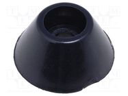 Foot; black; PVC; A: 14.8mm; B: 8mm; C: 6mm; E: 7mm; D: 3mm; F: 3.1mm FIX&FASTEN