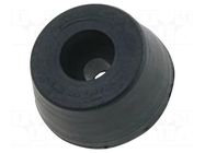 Foot; black; rubber; A: 16mm; B: 13mm; C: 6mm; E: 7.8mm; D: 3mm; F: 4mm FIX&FASTEN