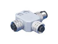 SENSOR SPLITTER, 5P, M12 RCPT-PLUG/RCPT