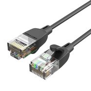 Network Cable UTP CAT6A Vention IBIBF RJ45 Ethernet 10Gbps 1m Black Slim Type, Vention