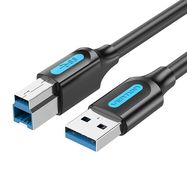 USB 3.0 A to B print cable Vention COOBF 2A 1m Black PVC, Vention