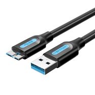 USB 3.0 A to Micro-B cable Vention COPBF 2A 1m Black PVC, Vention