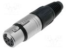 Plug; XLR; female; PIN: 7; straight; for cable; soldering; 3.5÷8mm; X NEUTRIK