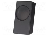 Car loudspeaker enclosure; MDF; black; leather,textil; 200mm BASSER