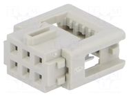 Connector: IDC; plug; female; PIN: 6; straight; IDC; 2.54mm; 2x3 HARTING