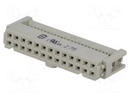 Connector: IDC; plug; female; PIN: 26; straight; IDC; 2.54mm; 2x13 HARTING