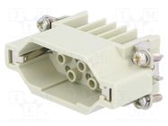 Connector: HDC; contact insert; male; Han® D; PIN: 15; 15+PE; 10A HARTING