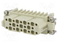 Connector: HDC; contact insert; female; Han® D; PIN: 25; 25+PE; 10A HARTING