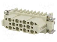Connector: HDC; contact insert; female; 10A; 250V; Han® D; PIN: 25 HARTING