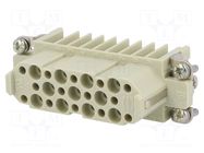 Connector: HDC; contact insert; female; 10A; 250V; Han® D; PIN: 25 HARTING