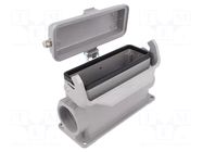 Enclosure for connectors: HDC; size 24B; Han® B; IP65; with latch HARTING