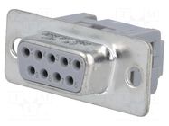 Connector: D-Sub; PIN: 9; plug; female; for ribbon cable; straight HARTING