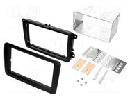 Radio frame; Seat,VW,Škoda; 2 DIN; black ACV