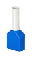 TERMINAL, TWIN WIRE FERRULE, 14AWG, BLU