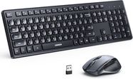 Wireless Membrane Keyboard & Ergonomic Mouse Combo 2.4GHz