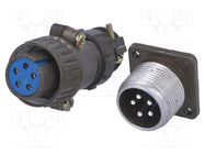 Connector: circular; socket,plug; DS1110-08; male,female; PIN: 5 CONNFLY