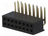 Socket; pin strips; female; PIN: 16; angled 90°; 1.27mm; THT; 2x8 CONNFLY