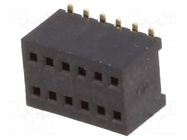 Connector: pin strips; socket; female; PIN: 12; SMT; straight; 2x6 CONNFLY