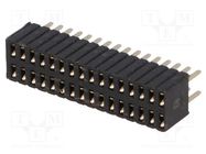 Socket; pin strips; female; PIN: 32; straight; 1.27mm; THT; 2x16 CONNFLY