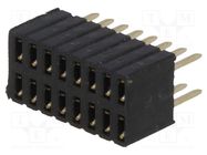 Socket; pin strips; female; PIN: 16; straight; 1.27mm; THT; 2x8 CONNFLY