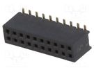 Socket; pin strips; female; PIN: 20; straight; 1.27mm; SMT; 2x10 CONNFLY
