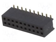Connector: pin strips; socket; female; PIN: 20; SMT; straight; 1A CONNFLY