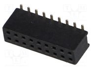 Socket; pin strips; female; PIN: 18; straight; 1.27mm; SMT; 2x9; 1A CONNFLY