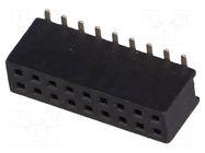 Connector: pin strips; socket; female; PIN: 18; straight; 1A; SMT CONNFLY