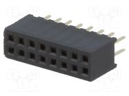 Socket; pin strips; female; PIN: 16; straight; 1.27mm; THT; 2x8; 1A CONNFLY