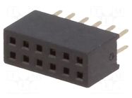 Connector: pin strips; socket; female; PIN: 12; straight; 1A; THT CONNFLY