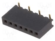 Socket; pin strips; female; PIN: 7; straight; 1.27mm; SMT; 1x7; 1A CONNFLY