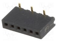 Connector: pin strips; socket; female; PIN: 6; straight; 1.27mm; SMT CONNFLY