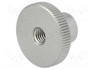 Knob; Ø: 24mm; Int.thread: M6; H: 15mm; stainless steel; DIN 466 ELESA+GANTER