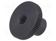 Knob; Ø: 24mm; Int.thread: M6; H: 15mm; steel; DIN 466; knurled 