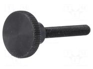 Knob; Ø: 16mm; Ext.thread: M4; 25mm; H: 9.5mm; steel; knurled ELESA+GANTER