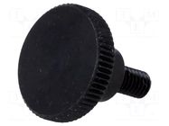 Knob; Ø: 16mm; Ext.thread: M4; 8mm; H: 9.5mm; steel; knurled ELESA+GANTER