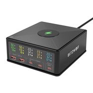 Charger Blitzwolf 868H, 2xUSB-A, 3xUSB type-C, 160W (black), BlitzWolf