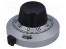 Precise knob; with counting dial; Shaft d: 6.35mm; Ø46x25.4mm VISHAY