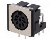 Connector: DIN; socket; female; shielded; PIN: 8; 270°; angled 90° CLIFF
