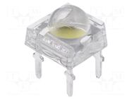 LED Super Flux; white warm; 7.6x7.6mm; 16lm; 120°; Front: convex OPTOSUPPLY