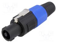 Plug; loudspeaker; female; with strain relief; PIN: 4; for cable CLIFF