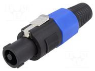 Connector: loudspeaker; plug; female; with strain relief; PIN: 4 CLIFF