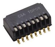 DIP SWITCH, 0.025A, 24V, 8POS, SMD