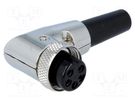 Plug; microphone; female; PIN: 5; for cable; angled 90°; 6mm CLIFF