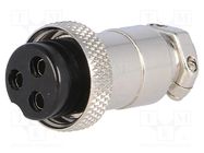 Connector: microphone; plug; female; PIN: 3; for cable; straight CLIFF