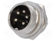 Connector: microphone; socket; male; PIN: 5; for panel mounting CLIFF