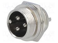 Connector: microphone; socket; male; PIN: 3; for panel mounting CLIFF